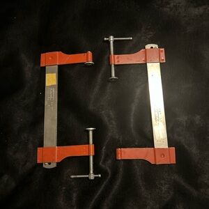 (2)  Vintage Stanley Handyman 6 inch Carpentry Bar Clamps -No. H157 -Made in USA